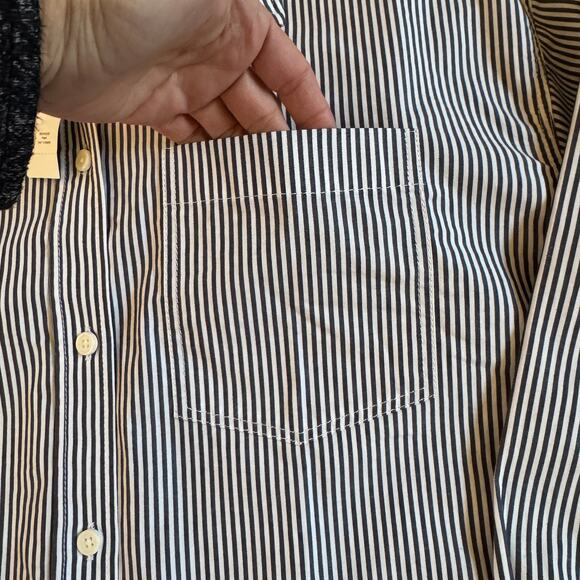 J. Crew Étienne Oversized Shirt Navy Striped Lightweight Oxford Size XS NEW NWT - Picture 6 of 12